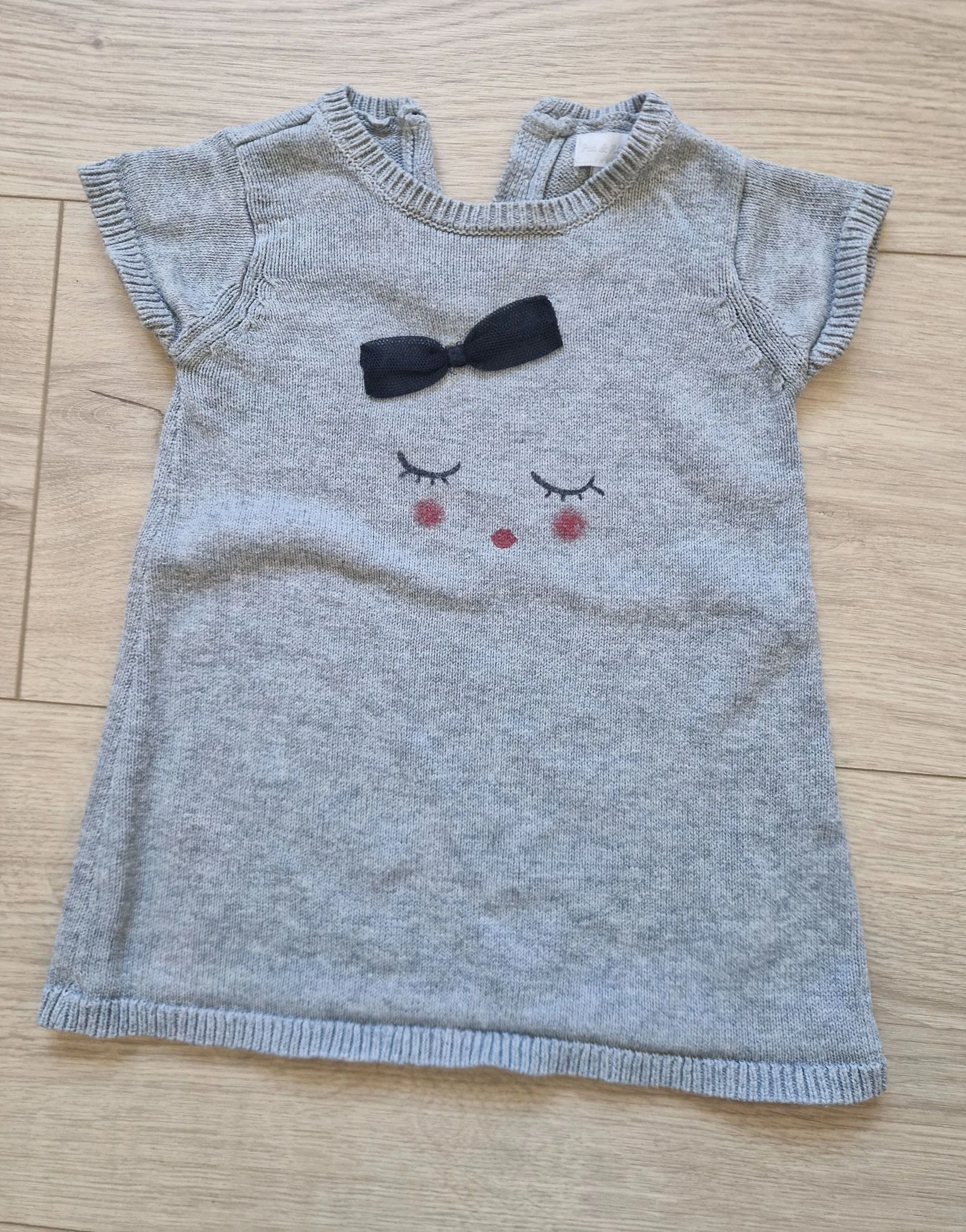 🤍 Robe pull bébé fille Pat et Ripaton - gris - taille 3 mois - bon état